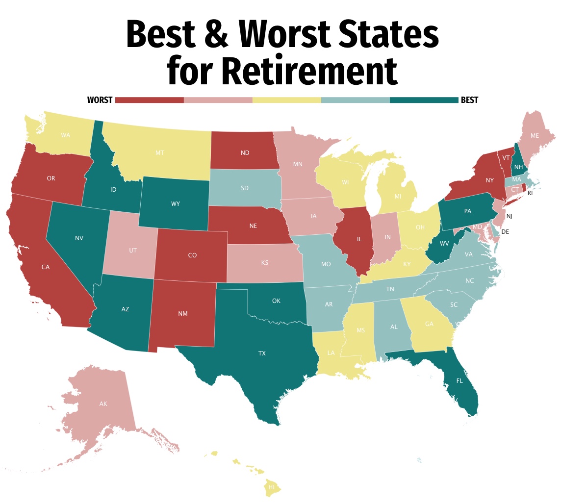 Best And Worst States For Retirement Retirement Living